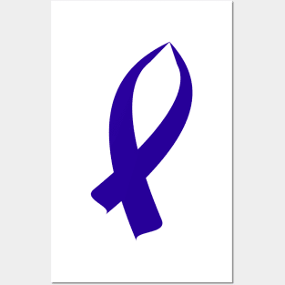 Awareness Ribbon (Dark Blue) Posters and Art